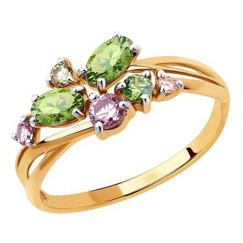 Кольцо женское SOKOLOV из золота с фианитами Swarovski 81010462 р.19 в SELA