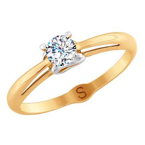 Кольцо женское SOKOLOV из золота со Swarovski Zirconia 81010369 р.18.5 в SELA