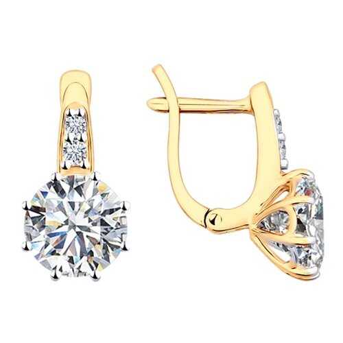 Серьги SOKOLOV из золочёного серебра со Swarovski Zirconia 89020071 в SELA