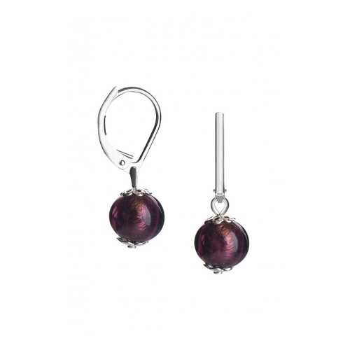 Серьги Perla Piccolo Argento 09030704 фиолетовые в SELA